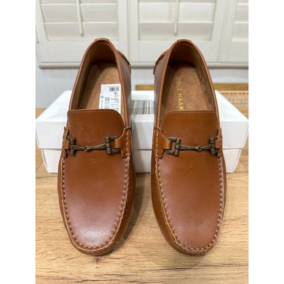 Cole Haan Men\'s Wyatt Bit Driver Loafers Chestnut British Tan Leather Size 9 NIB main image 5